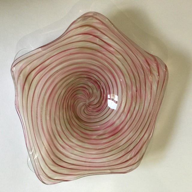 Metal Gold Flecked Pink Murano Glass Dish Bowl Starfish Catchall For Sale - Image 7 of 12