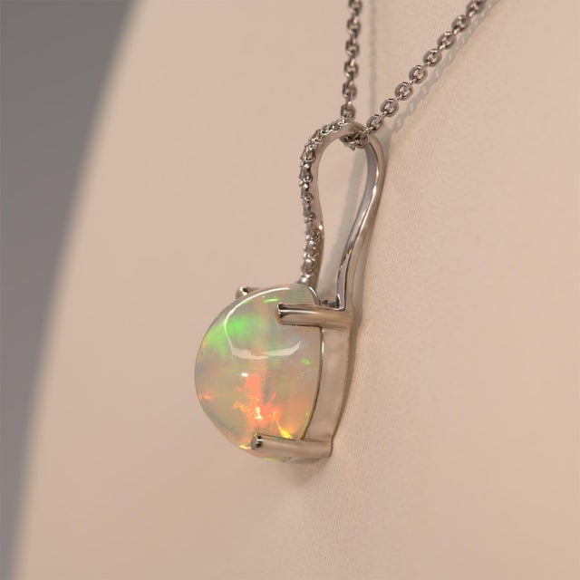 Metal 2.3Ct Ethiopian Pendant With Earth Mined Diamond Accents: Solid 14k Gold, 10x8mm For Sale - Image 7 of 8