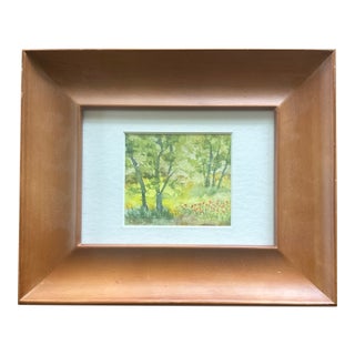 “Spring Whisper” Framed Original Watercolor Landscape by Nancy Smith For Sale