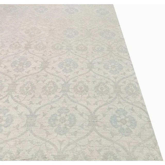 Cream Handwoven Oushak Style Area Rug 8’10” X 12’2″ For Sale - Image 8 of 12