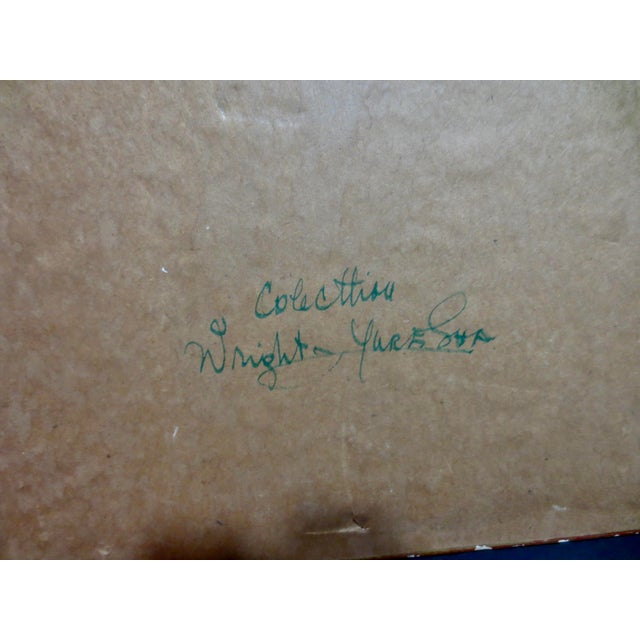 Ruby Red Costume Sketch French Dated 1957 For Sale - Image 8 of 9