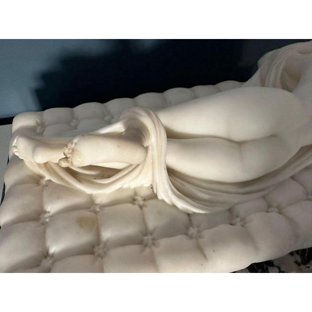 Italian School Artist, Nude Sculpture of Hermaphroditus, 19th Century, White Carrara Marble For Sale - Image 15 of 18