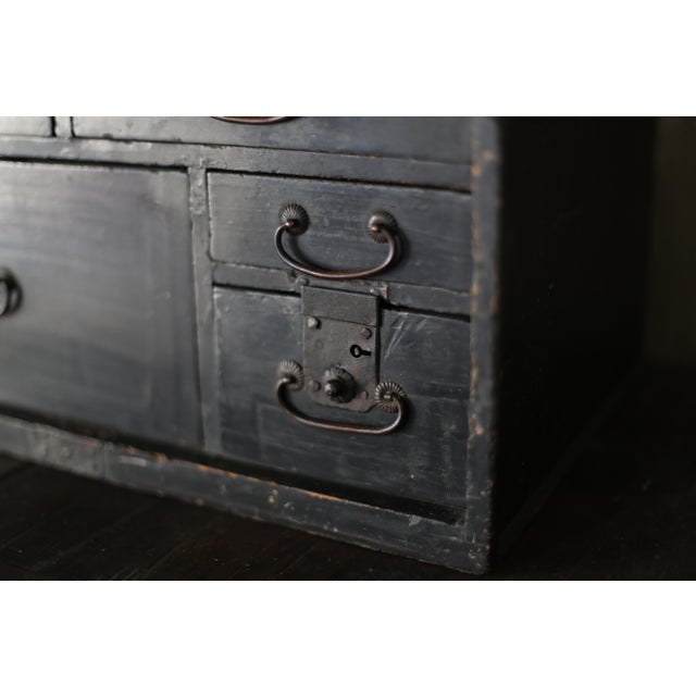 Japanese Antique Bk Small Drawer Meiji / Tansu Storage Wabisabi For Sale - Image 6 of 11