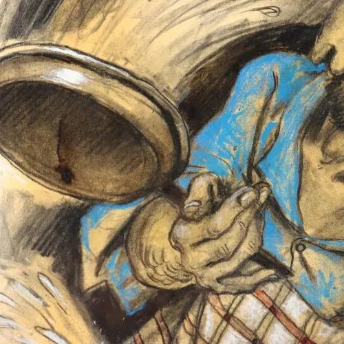 Nicola Benois, Composition, Mixed Media on Paper For Sale - Image 5 of 10