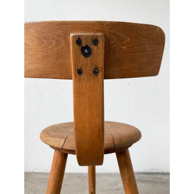 Brown Tripod Workshop Chair, 1950s For Sale - Image 8 of 18