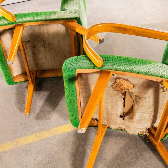 Armchair in Geometric Lime Fabric by Jaroslav Šmídek, 1950s For Sale - Image 9 of 10