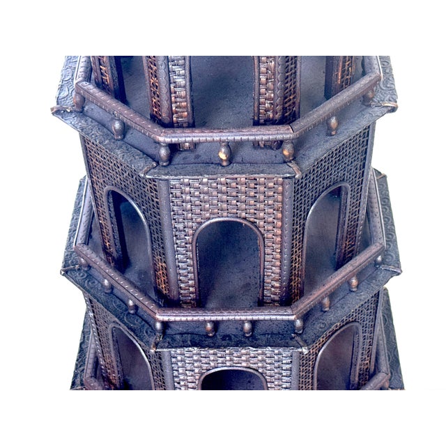 Rare Anglo-Indian Painted Pagoda with Original Miniature-Decorated Stand For Sale - Image 18 of 18