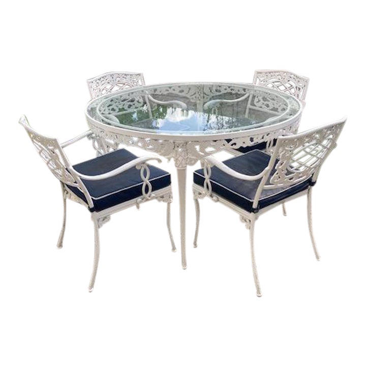 Vintage Brown Jordan "Elegance" Patio Table & 4 Chairs Chairish