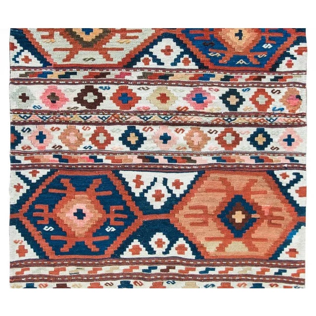 Mid 19th Century Early 20th Century Persian Azari Kilim Rug For Sale - Image 5 of 12