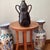 Vintage Art Nouveau Curved Shape Earthenware Double Handle Vase With Makes Mark For Sale - Image 11 of 12