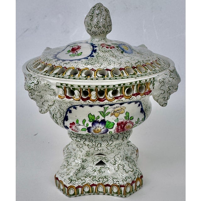 Copeland Spode Chintz Botanical Potpourri Vase Covered Urn, England Circa 1891 For Sale In New York - Image 6 of 12