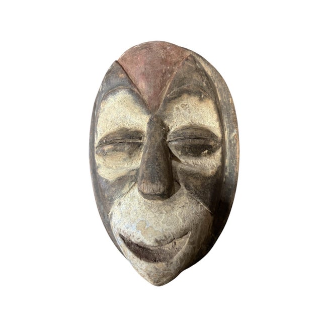 Vintage Galoa Tribe Passport Mask Gabon 6.25" H For Sale - Image 4 of 5