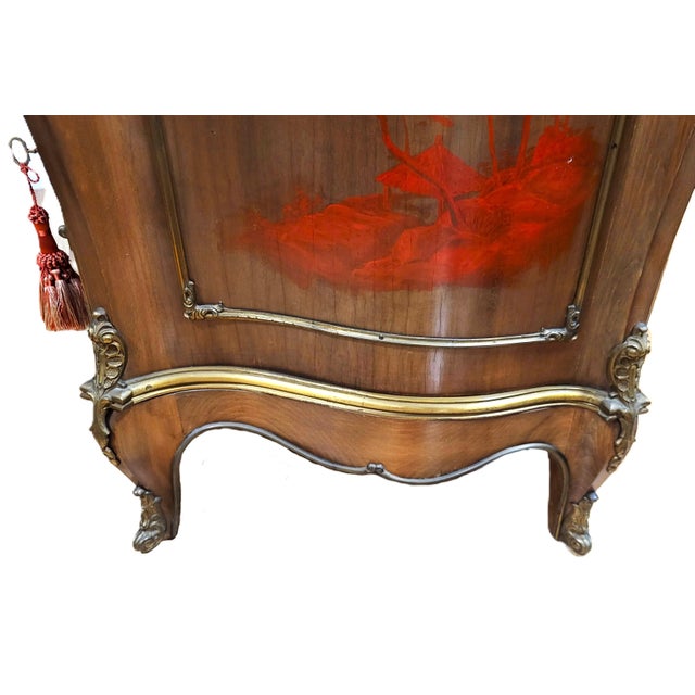 Vintage French Style Japanese Tansu Painted Bronze & Marble Top Commode Dresser For Sale - Image 18 of 18