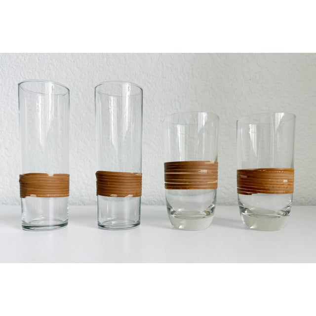 Wood 1940s Carl Auböck Rattan Wrapped Drinking Glasses- Set of 4 For Sale - Image 7 of 8
