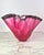 Magenta Large 12" Signed Paul Bendzunas Magenta & Gold Fleck Hand-Blown Art Glass Handkerchief Bowl For Sale - Image 8 of 12