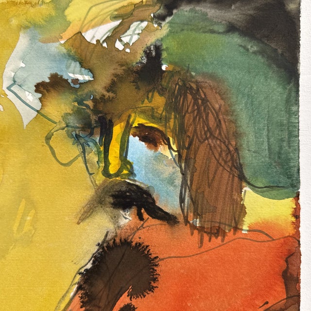 Artist : Phil Saxon Original One of A Kind Painting on Paper Signed on the front smaller scale works yellow , orange ,...