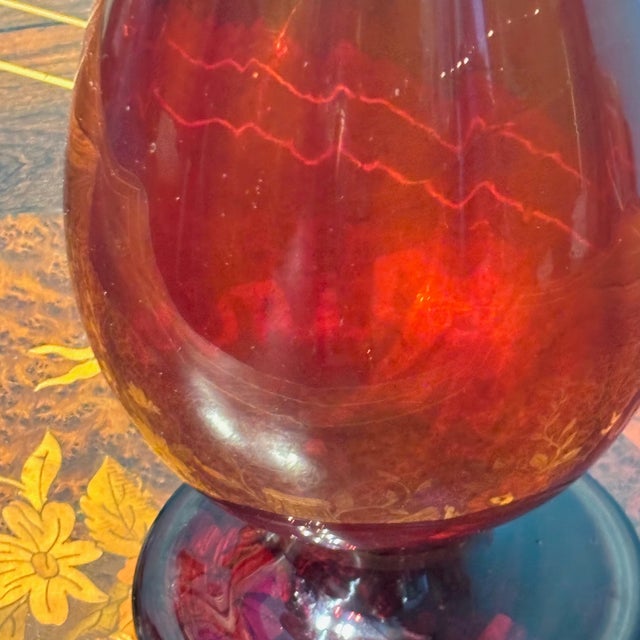 Antique Ruby Red Murano Glass Vase by Vittorio Zecchin for Cappellin, 1920s For Sale - Image 6 of 17