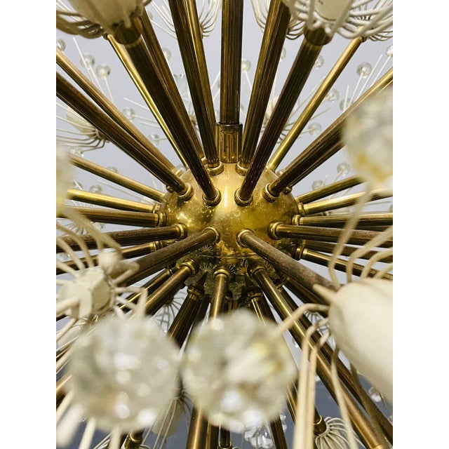 Emil Stejnar, Large Snowflake Chandeliers, Brass, Glass, Austria, 1965 For Sale - Image 9 of 10