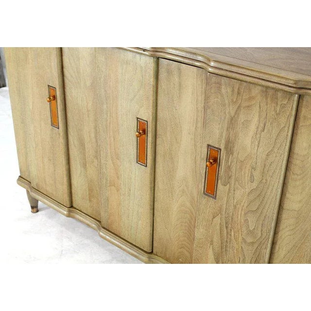 Brown 1960s Mid-Century Modern Horn Tone Cerused Finished Sideboard Credenza For Sale - Image 8 of 11