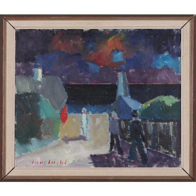 Arnold W. Pedersen, Promenad, 1960s, Oil Painting on Canvas, Framed For Sale - Image 6 of 17