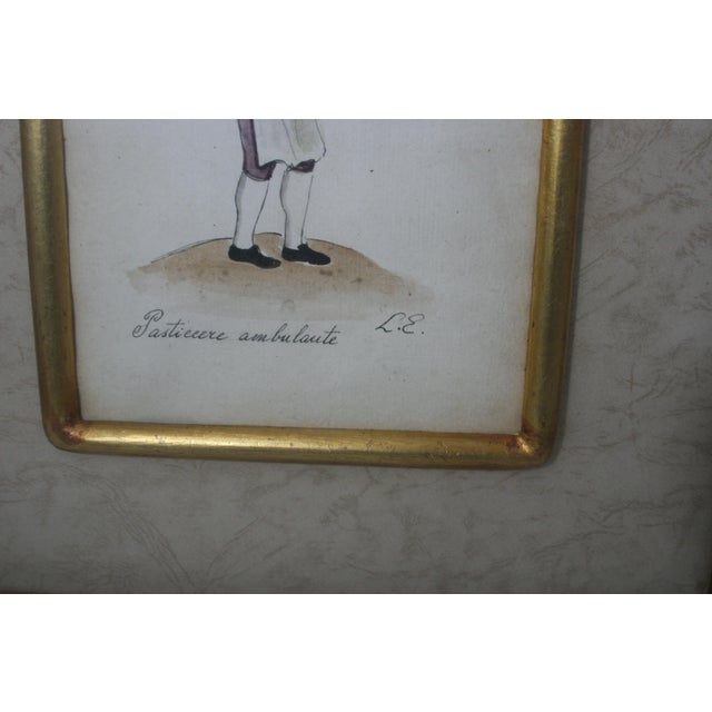 Early 20th Century Framed Italian Watercolor Street Cry Traveling Pastry Chef Painting "Pasticcere Ambulante" For Sale - Image 4 of 12