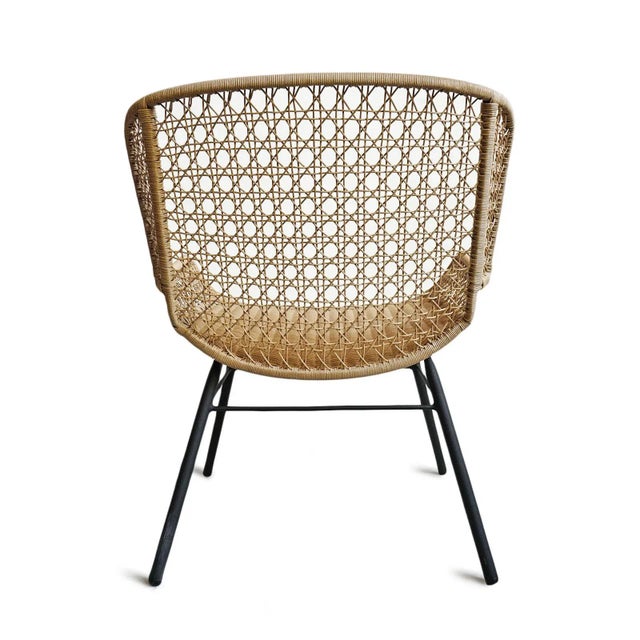 Outdoor Sand Faux Wicker Easy Chair For Sale In Los Angeles - Image 6 of 8