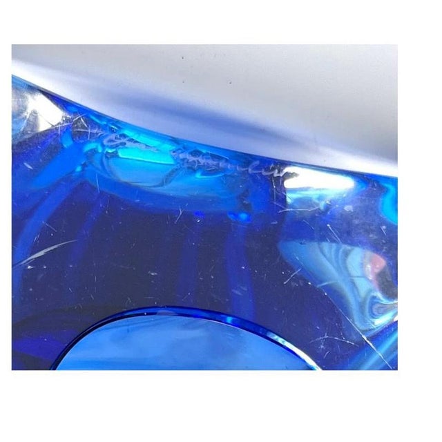 Sommerso Twisted Crystal Table Lamp from Val Saint Lambert, 1953 For Sale - Image 3 of 10