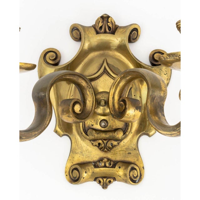 French Mid 20th Century French Neoclassical Style Bronze Two-Branch Sconce For Sale - Image 3 of 7