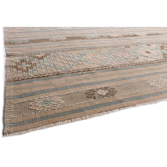 Tan Vintage Circa 1940 Tan Turkish Kilim Flatweave Rug 5ft 1in X 11ft 2in For Sale - Image 8 of 14