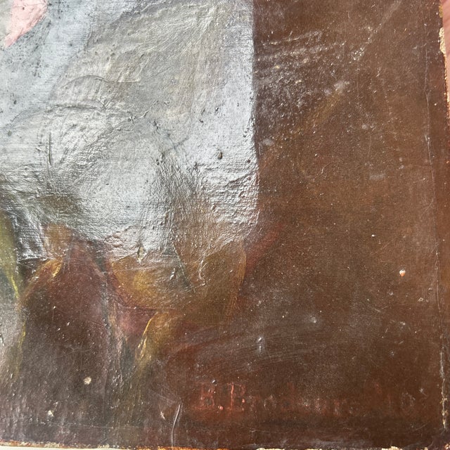 B. Brodeur 1910 French Roses Oil Painting on Canvas For Sale - Image 4 of 5