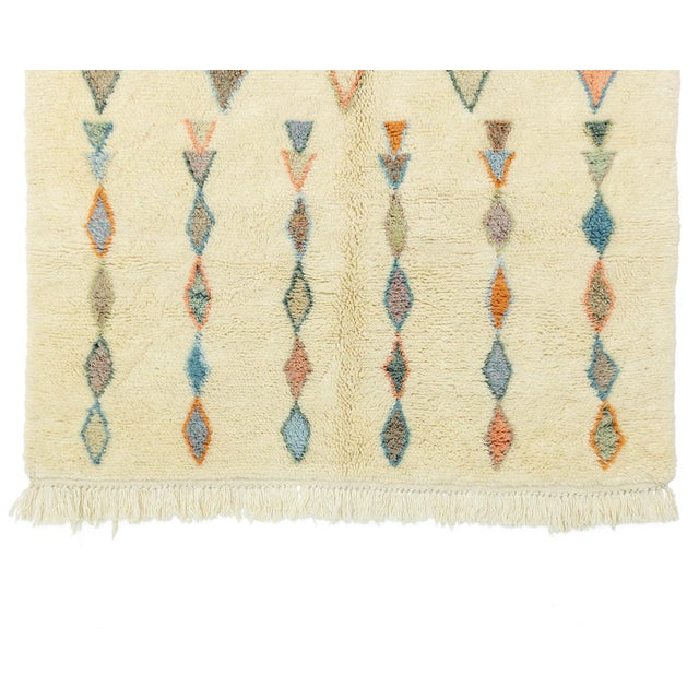 Berber Hand-Knotted Moroccan Wool Rug | 8'2" X 5'1" | One of a Kind For Sale - Image 10 of 12