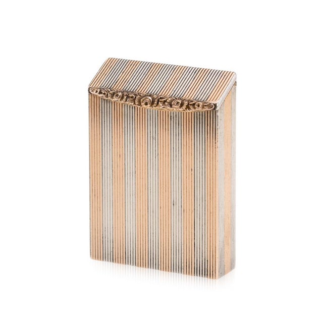 Antique 20th Century English Silver & 9k Gold Match Holder, 1919 For Sale - Image 13 of 13