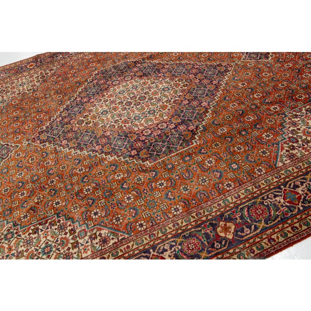 Vintage Handmade Tabriz Wool Rug With Allover Pattern For Sale - Image 10 of 10