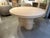 Beige Wave Pedestal Round Dining Table For Sale - Image 8 of 9