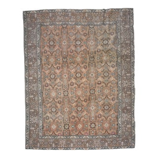 1960s Vintage Persian Handmade Wool Cotton Light Brown Area Rug For Sale