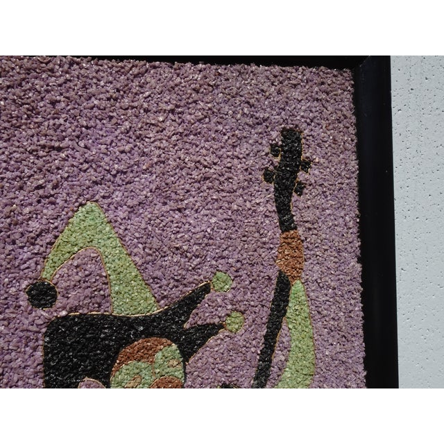 Vintage Mid Century Modern Jester Mosiac of Stones Wall Hanging Picture For Sale - Image 4 of 17