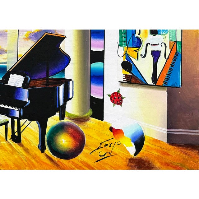 Original oil painting on canvas. Hand signed lower front by Ferjo. Canvas image size 24 x 48 x 1 inches. Canvas is...