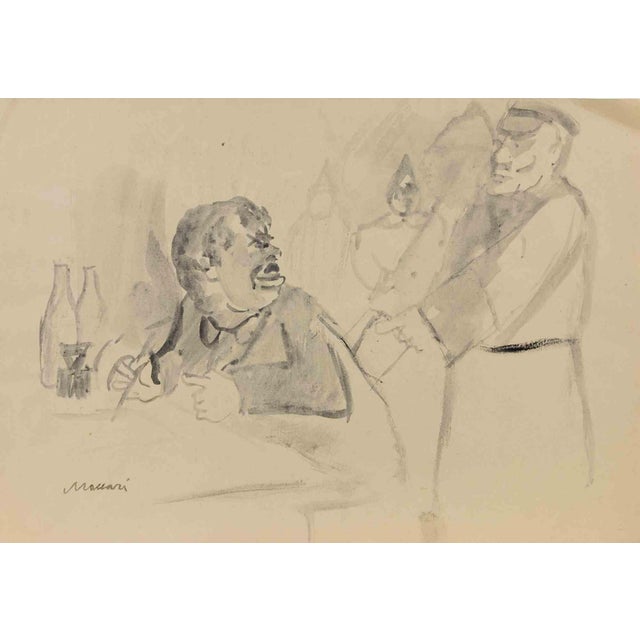 Mino Maccari, The Inquisition, 1950s, Watercolor For Sale