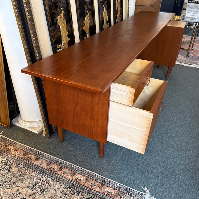 Mid 20th Century Teak Wood Office Desk With Cabinet For Sale - Image 14 of 18