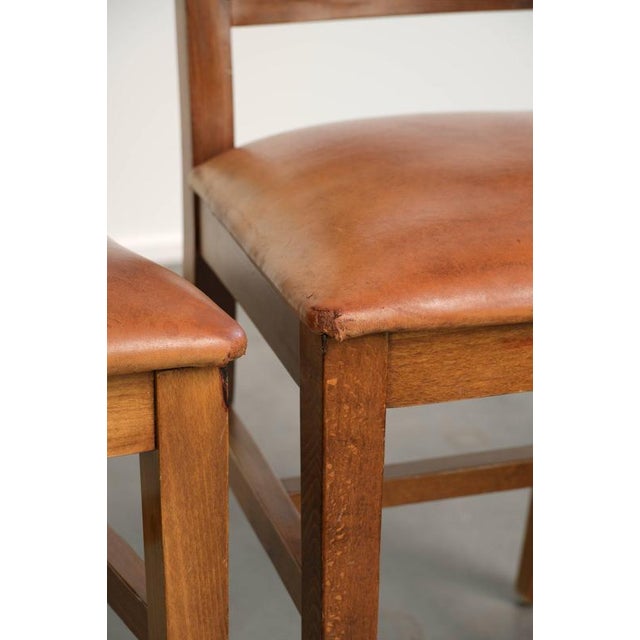 Sheepskin Dining Chairs in Warm Cognac Color with Decorative Nails, Set of 6 For Sale - Image 14 of 18