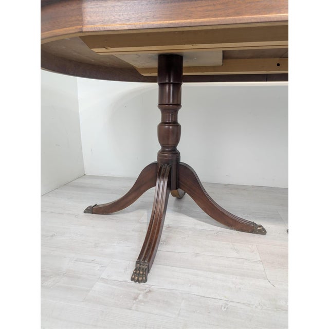 Antique Regency Walnut Table with Brass Lion Paws, 1920 For Sale - Image 11 of 17