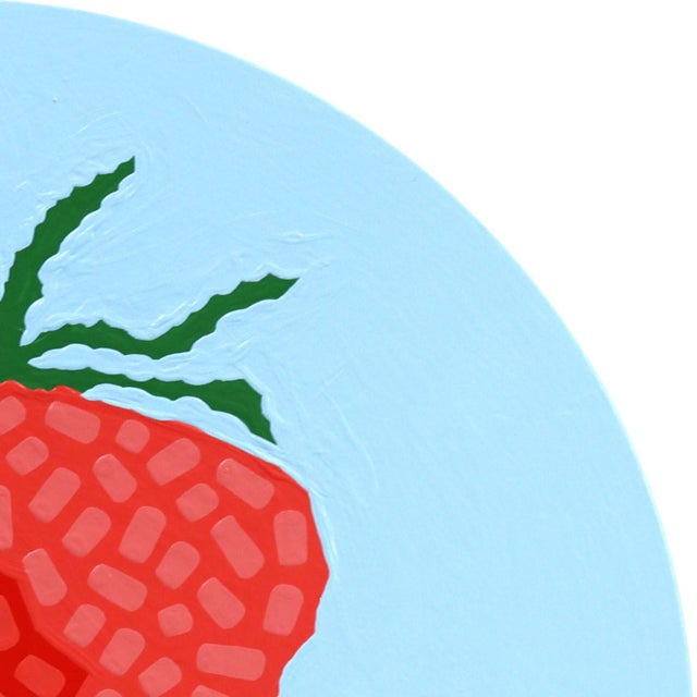 Strawberry Circle - Vibrant Abstract Fruit Still Life Painting on Panel - Original Artwork by Will Beger For Sale In Los Angeles - Image 6 of 9