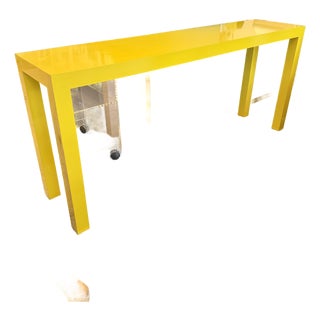 Vintage Yellow Laminate Console Table by Milo Baughman for Thayer Coggin For Sale