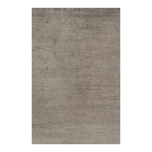 Rug & Kilim’s Oversized Modern Textural Rug in Brown, Gray and Beige Striae - 11x17 For Sale