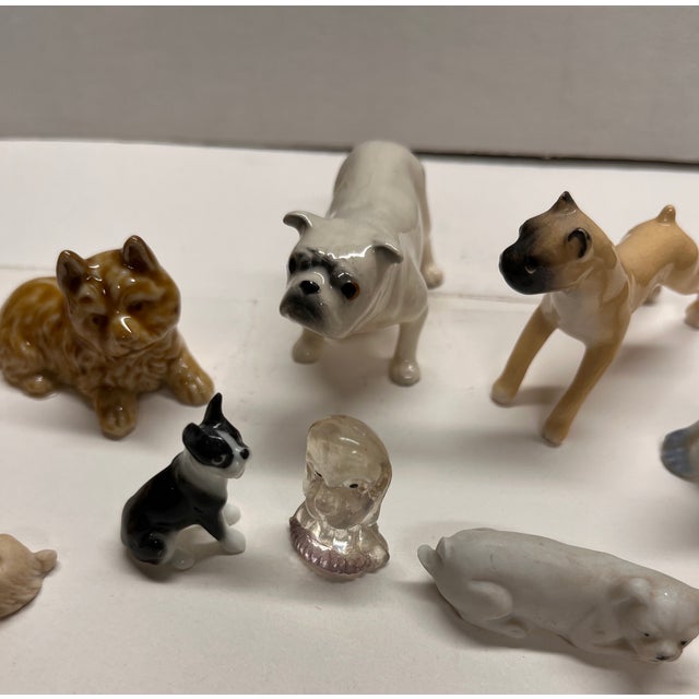 Shabby Chic Vintage Miniature Ceramic Dogs Set/12 For Sale - Image 3 of 8
