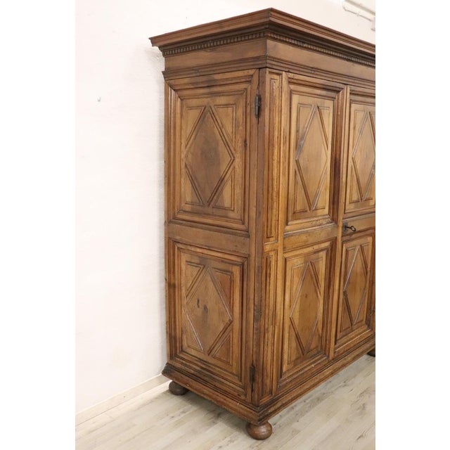 Antique Italian Walnut Wardrobe, 1600s For Sale - Image 4 of 18
