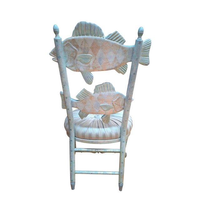 Early 21st Century MacKenzie-Childs Pearlescent “Fantasy Fish” Accent Chair For Sale - Image 5 of 16