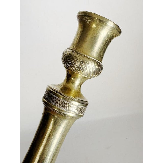 Antique French Brass Candlesticks, 1800s, Set of 2 For Sale - Image 6 of 10