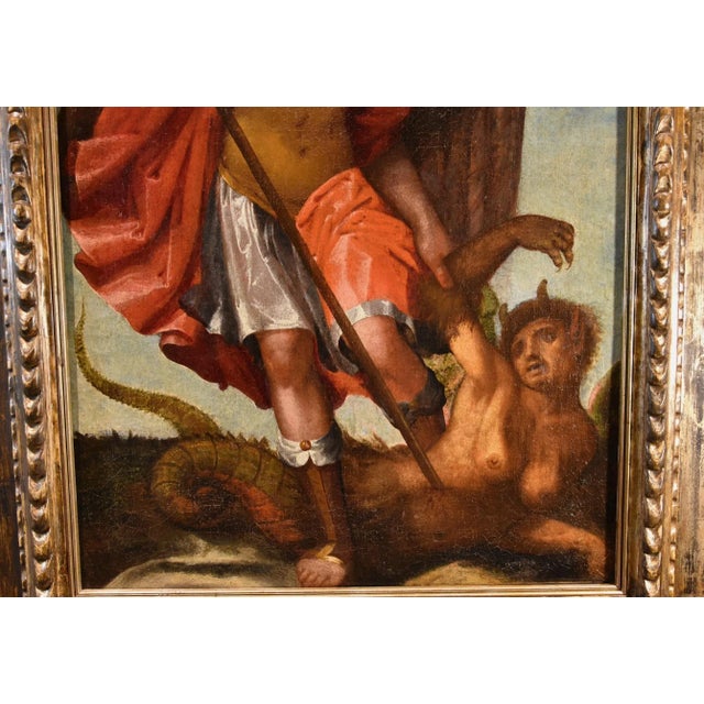 Tuscan School Artist, Saint Michael the Archangel, 1580, Oil on Canvas, Framed For Sale - Image 13 of 16