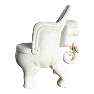 Hand Carved Wooden Elephant Accent Chair